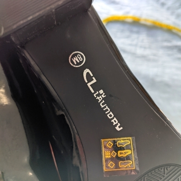 Nwot CL by Laundry Black Patent Round Toe Pump 8 Block Heel Office - Picture 5 of 9